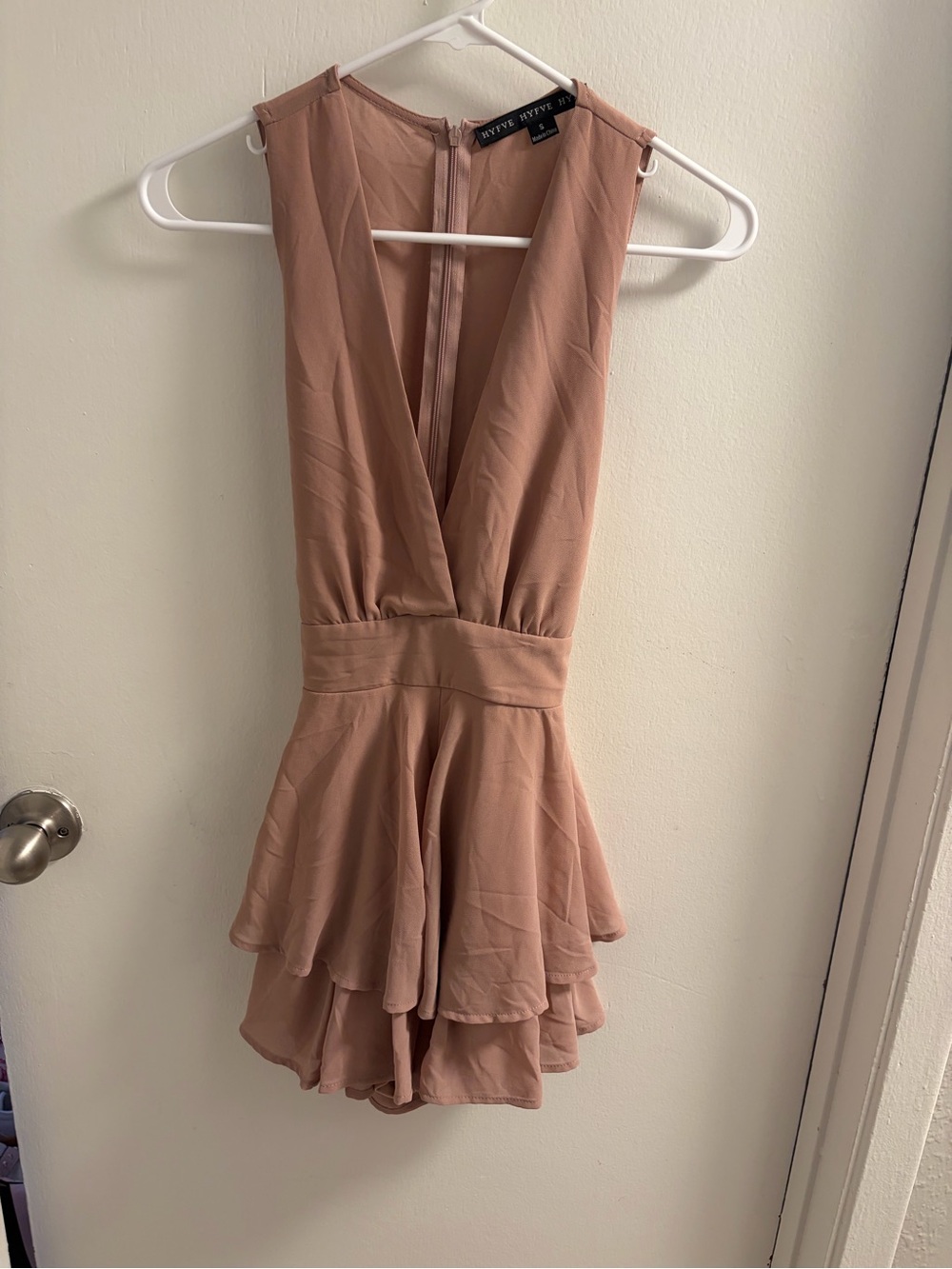HYFVE Blush V-Neck Tiered Romper